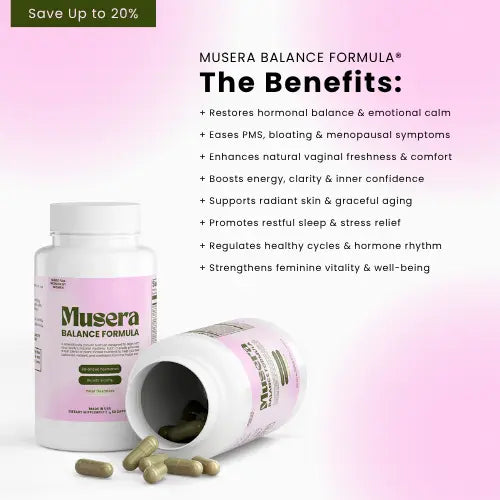 Musera Balance Hormonal Formula capsules for PMS, menstrual, and menopausal support