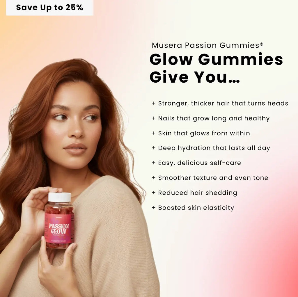 Hair, Skin & Nails Gummies support healthy, glowing skin and nails