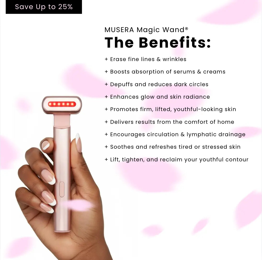 Boosted collagen and firmer skin with Red Light Therapy Wand daily use